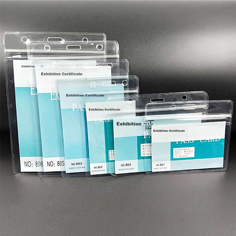 Siyicai Transparent ID Holder Work Badge Card Holder Lanyard Tag Name Tag Chest Card Holder Factory Badge Student Employee School Card ID Badge Entry/Exit Permit Student ID Meal Card Work Card with Strap 4