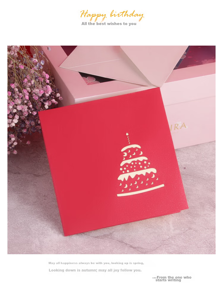 TaTanice Birthday Greeting Cards, Birthday Gift Cards, Blessing Cards, Wish Cards, Holiday Cards for Teachers, Creative Children's Classmate Cards, Birthday Gifts, 2 Red + 2 Blue 2