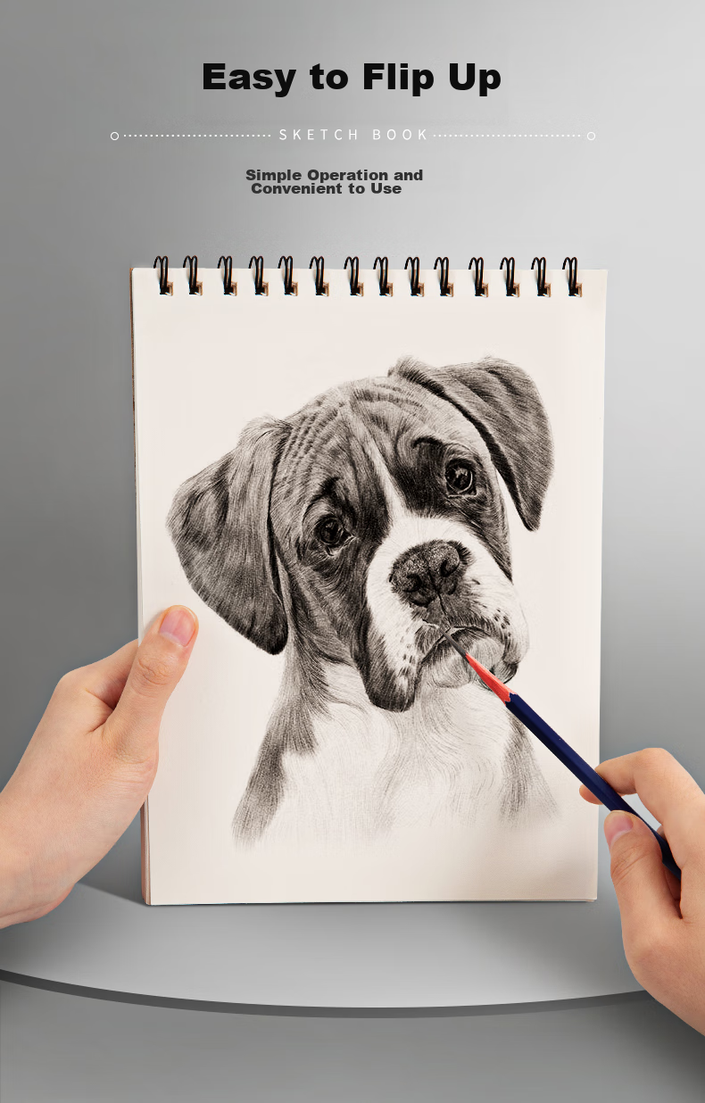 M&G Stationery A4/40 Sheets 110g Kraft Sketchbook, Art-Specific Drawing Pad for Sketching And Doodling, Vertical Flip for Beginners' Practice, Back-To Gift, MA4464 4