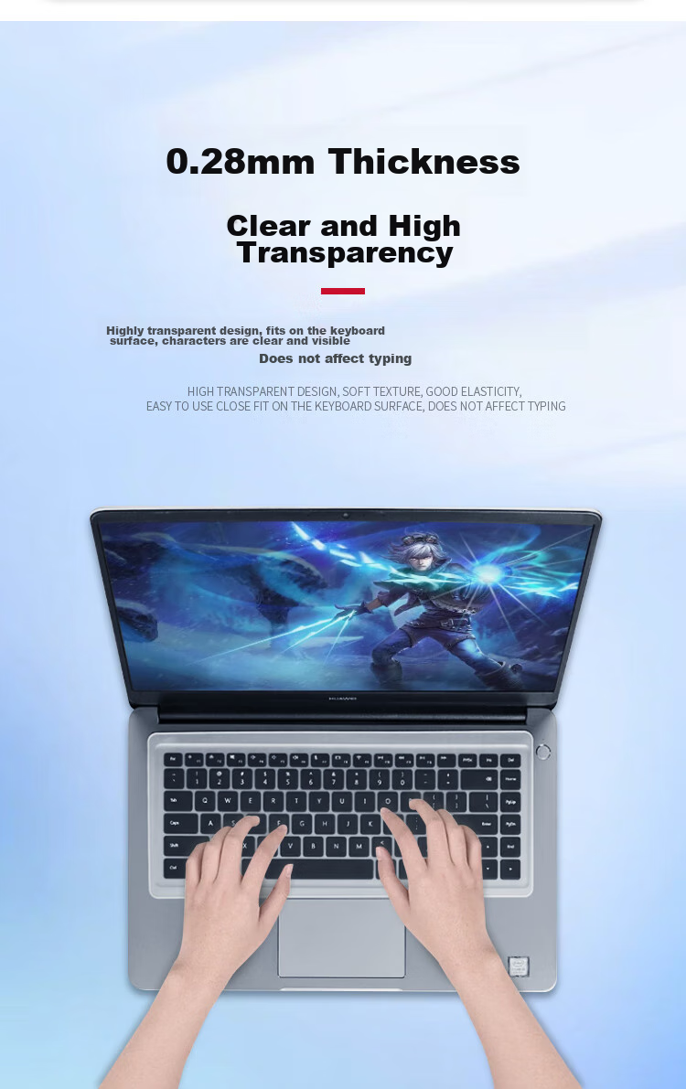 JPLAYER Laptop Screen Protector + Keyboard Cover, 13.3-Inch 16:9 Universal HD Transparent LCD Protective Film Set, Suitable for Lenovo, ASUS, Dell ThinkPad 14