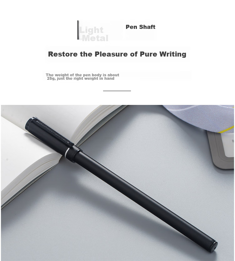 HERO Gel Pen A206 Black Metal 0.5mm Student Stationery Gel Pen, Signature Pen, Ink Pen Three-Pack 3