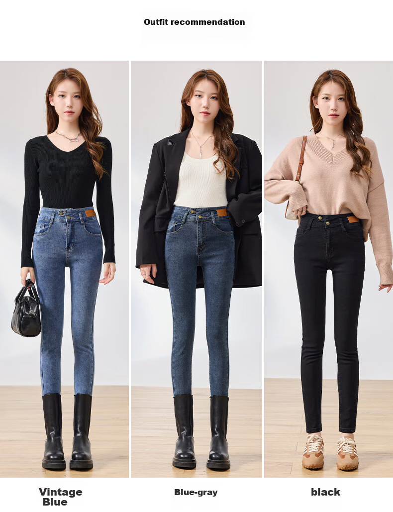 LangSha High-Waisted Jeans for Women, Spring And Autumn Tight-Fitting High-Elasticity Leggings, Slim-Fit Skinny Pants 14