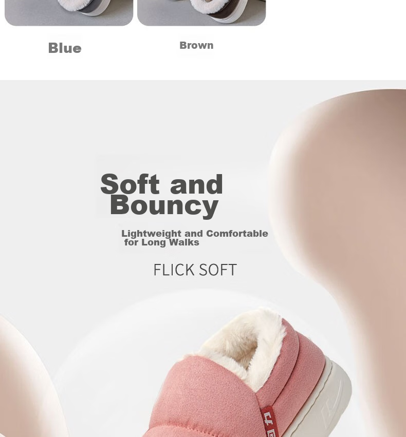 Huili Cotton Slippers with Cotton Lining, Warm And Thick, Suitable for Indoor And Outdoor Wear, Non-Slip, HL0795, Pink, Size 38-39 8