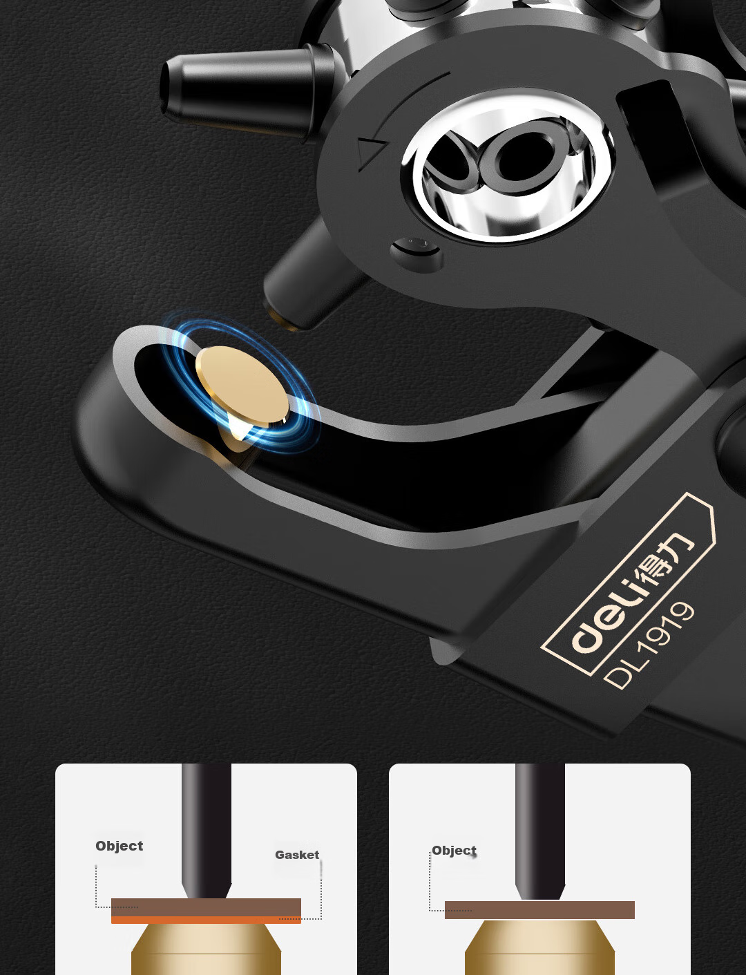 Deli Multi-Functional Labor-Saving Punch Pliers Belt Hole Puncher, Home Use Belt with 6 Holes, Alloy Punch Head 8