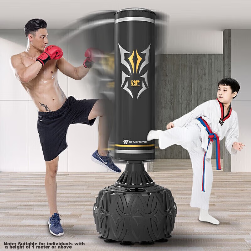 FEIERDUN FED Double-Plaque Boxing Sandbag, Freestanding Punching Target, Solid Sandbag, Home Fitness Equipment, Martial Arts Fighting, Sanda