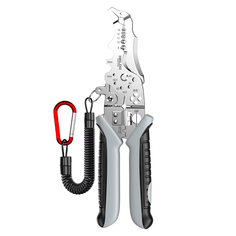 DELIXI ELECTRIC Wire Stripping Pliers, Electrician's Cutter, Multifunctional Wire Cutter, Wire Crimping Pliers, Specialized Cable Cutters for Electricians, Wrench Wire Stripping Pliers