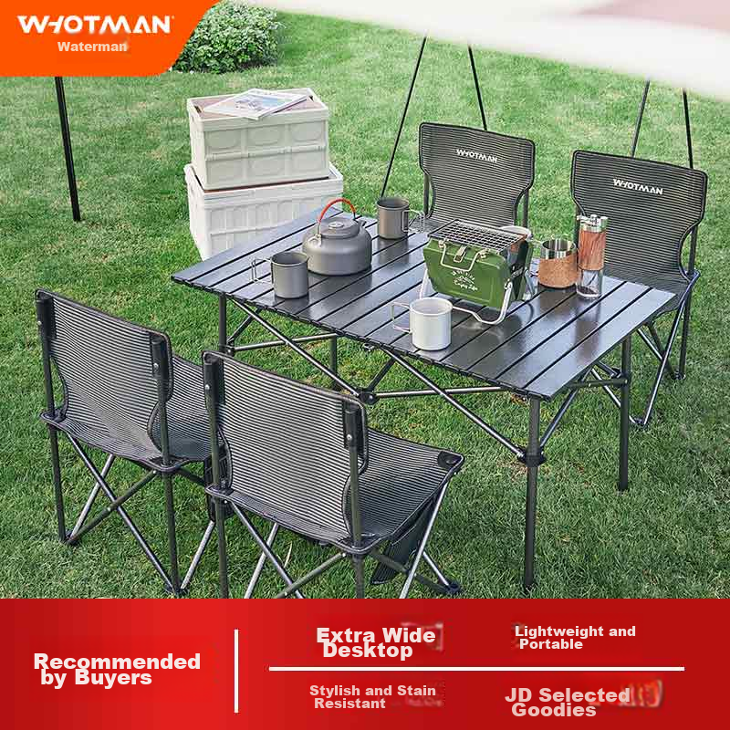 Woteman Camping Equipment Set, Outdoor Folding Table And Chairs, Leisure Travel Kit, Five-Piece Combination Package