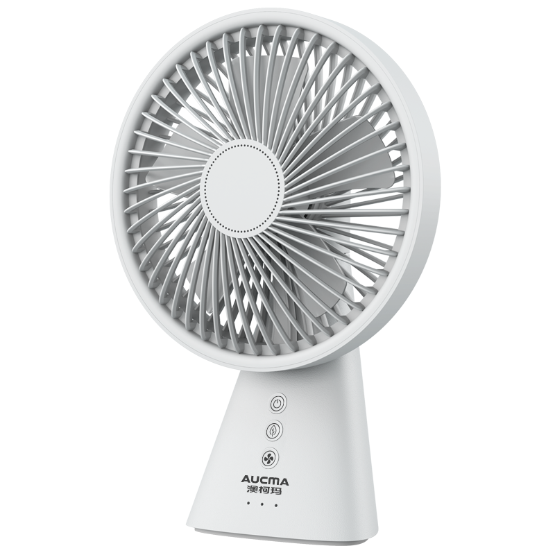 AUCMA Electric Fan, Desktop Mini Fan, Rechargeable USB Portable Handheld Fan for Home, Dormitory, Office, Bedside Night Light, Battery-Powered FSS-W108J