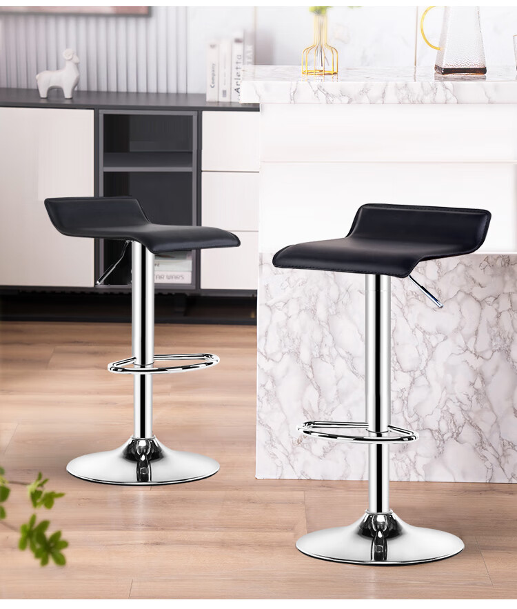 Huakaizhixing Bar Stool, Adjustable Height Chair, High Chair, Bar Stool, Office Chair with Backrest, XK2201 Black 7