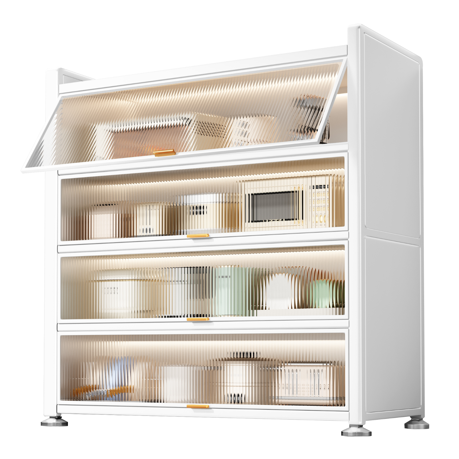 Jiabangshou Kitchen Storage Rack, Multifunctional Dish Organizer, Multi-Layer Microwave Oven Shelf, Floor-Standing Storage Cabinet, Length 80cm