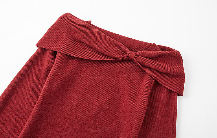 DME French Style Intellectual Lady Butterfly One-Shoulder Knitted Midi Dress for Autumn and Winter 3
