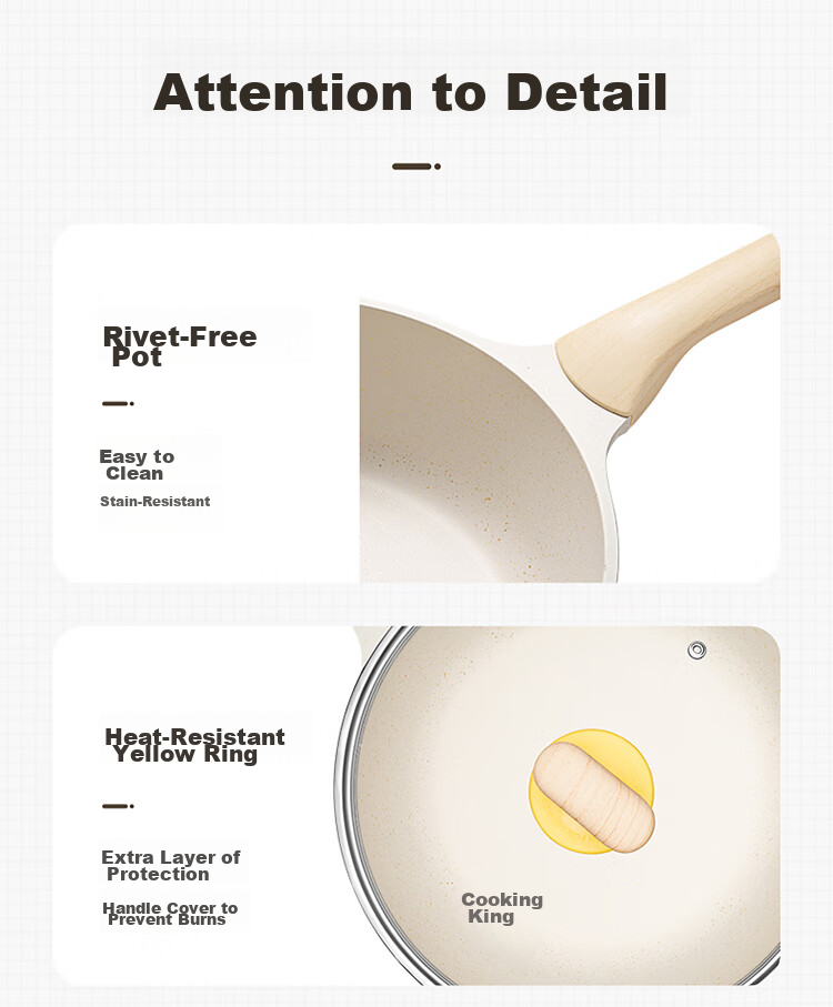 COOKER KING Non-Stick Frying Pan, Clean Pan, Flat Bottom Pan, Deep Oil-Gathering Frying Pan, Steak Pan, Suitable for Natural Gas And Coal Gas, 20cm 13