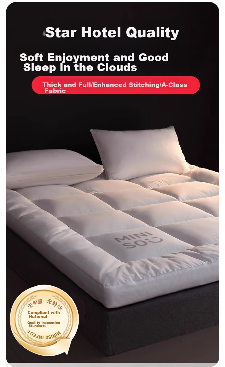 MINISO Star-Rated Hotel Grade Class A Antibacterial Mattress Pad, Soft Bed Mat, Double Bed Pad for 1.8x2 Meter Bed 1