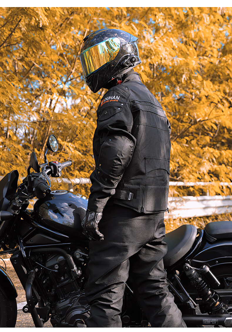 DUHAN Men's Motorcycle Riding Jacket Four-Season Racing Suit Upgraded Protective Gear Motorbike Protective Anti-Fall Detachable Liner Jacket 14