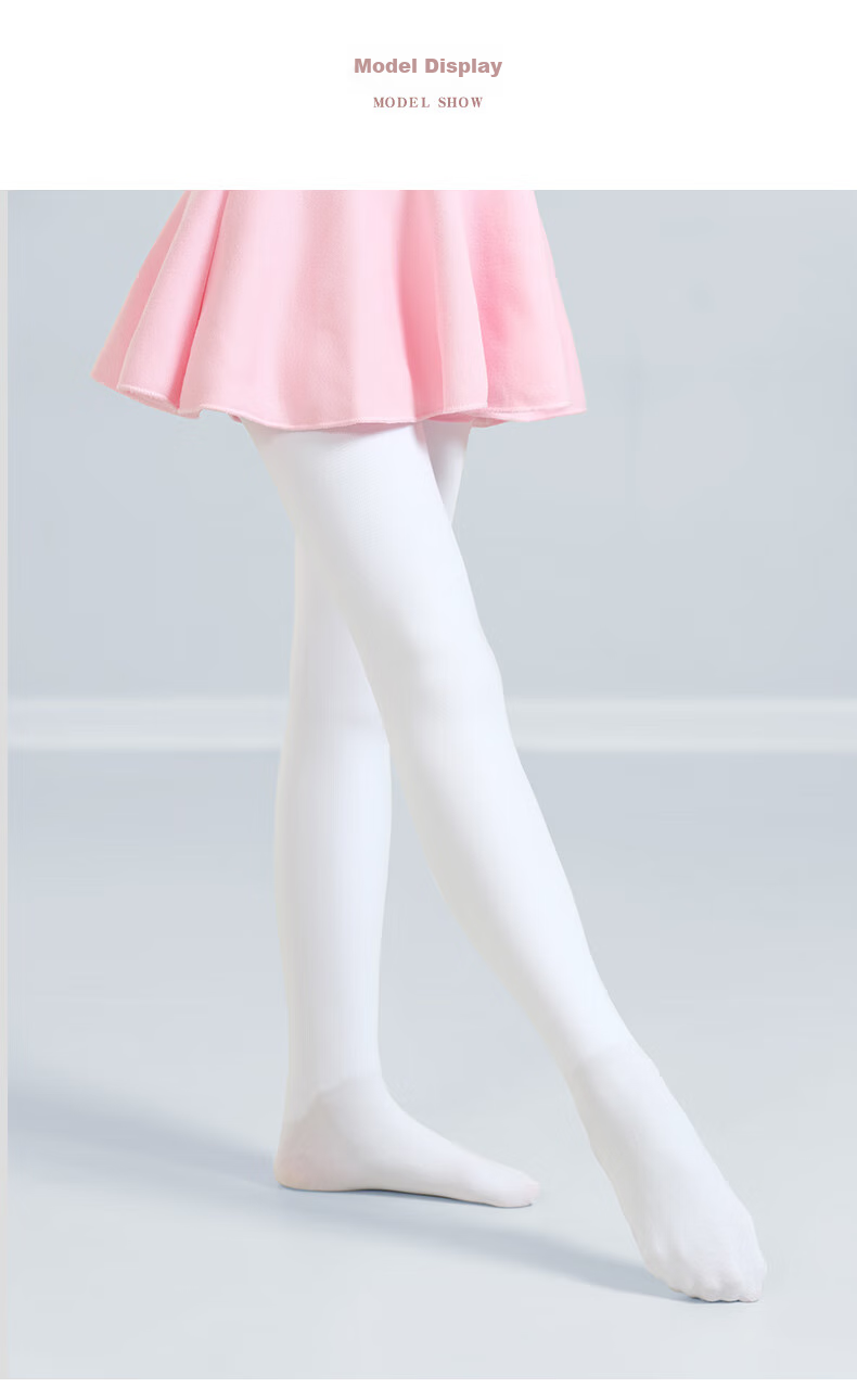 Aiwuge Children's Socks, Spring And Autumn Thin Fleece, Dragon Hair Dance Socks, White Base Tights, White, S Size 8