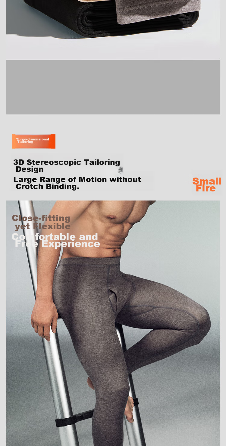 HLA [Xiaohuo-Air9] Thermal Underwear for Men, Double-Sided Fleece Lining, 280g Antibacterial Heating Patch, Thin Autumn Pants, Single Pants, Underpants 11