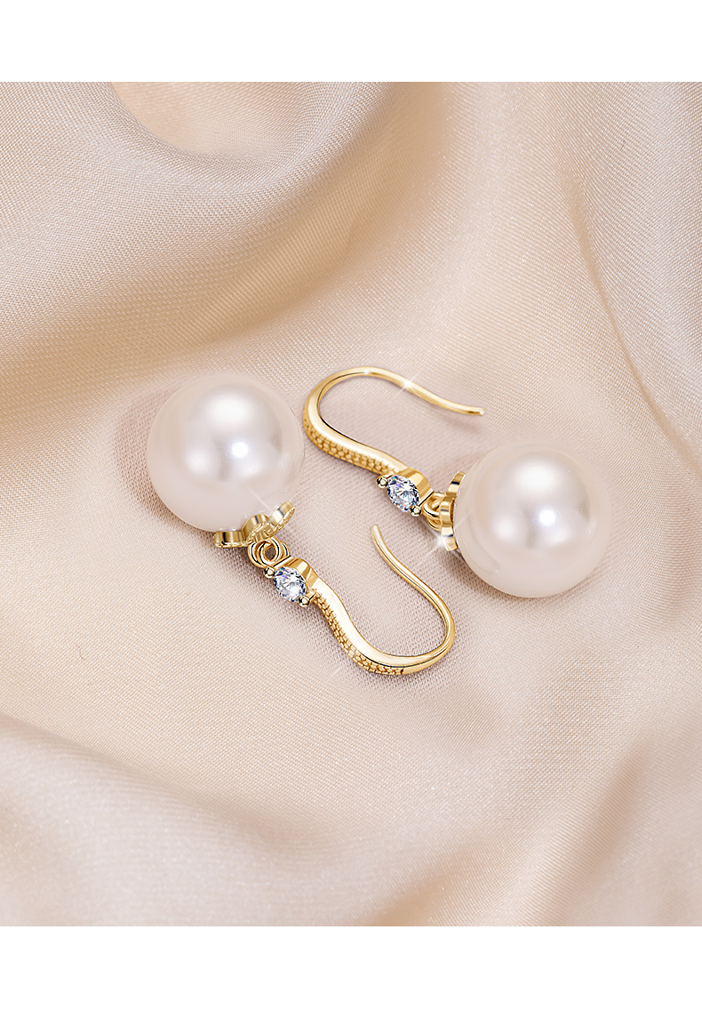 Qlady Rhinestone Imitation Pearl Silver Earrings for Women, Elegant And Luxurious Stud Earrings, 2026 New Year Silver Jewelry, Light Luxury Ear Ornaments, Birthday Gift 5