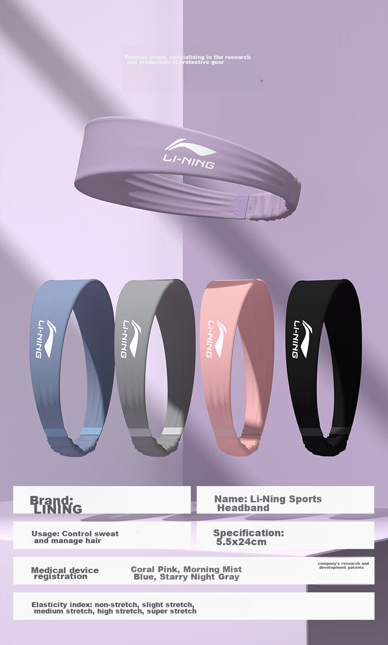 Li-Ning Sports Headband for Men And Women, Running Headband, Yoga Dance Fitness Sweat-Absorbing Headband, Sweat-Stopping Band, Forehead Protection, Basketball Hair Tie 12