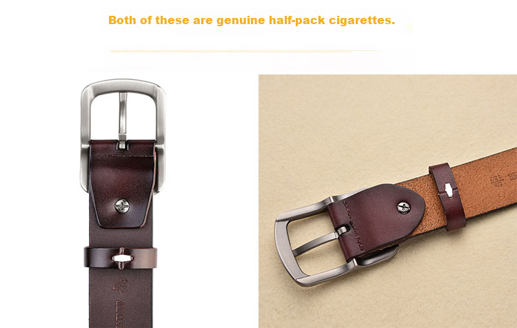HALFEEL Men's Leather Belt, Casual Cowhide Waistband, Vintage Genuine Pin Buckle Trouser Belt, Durable Business Belt for Military Training And Father's Day 6