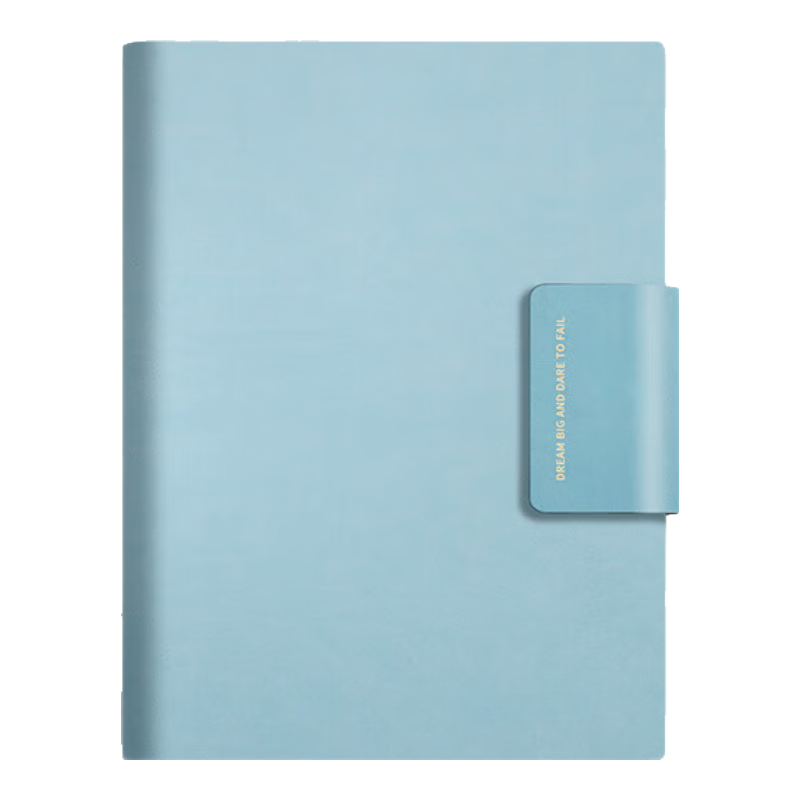 Ujia Blank Loose-Leaf Notebook, A4 Large Size, Thick Cover with Stamp, High-Quality Soft Leather, Detachable Cover, for Research Notes, Drafts, And Sketches, Sky Blue