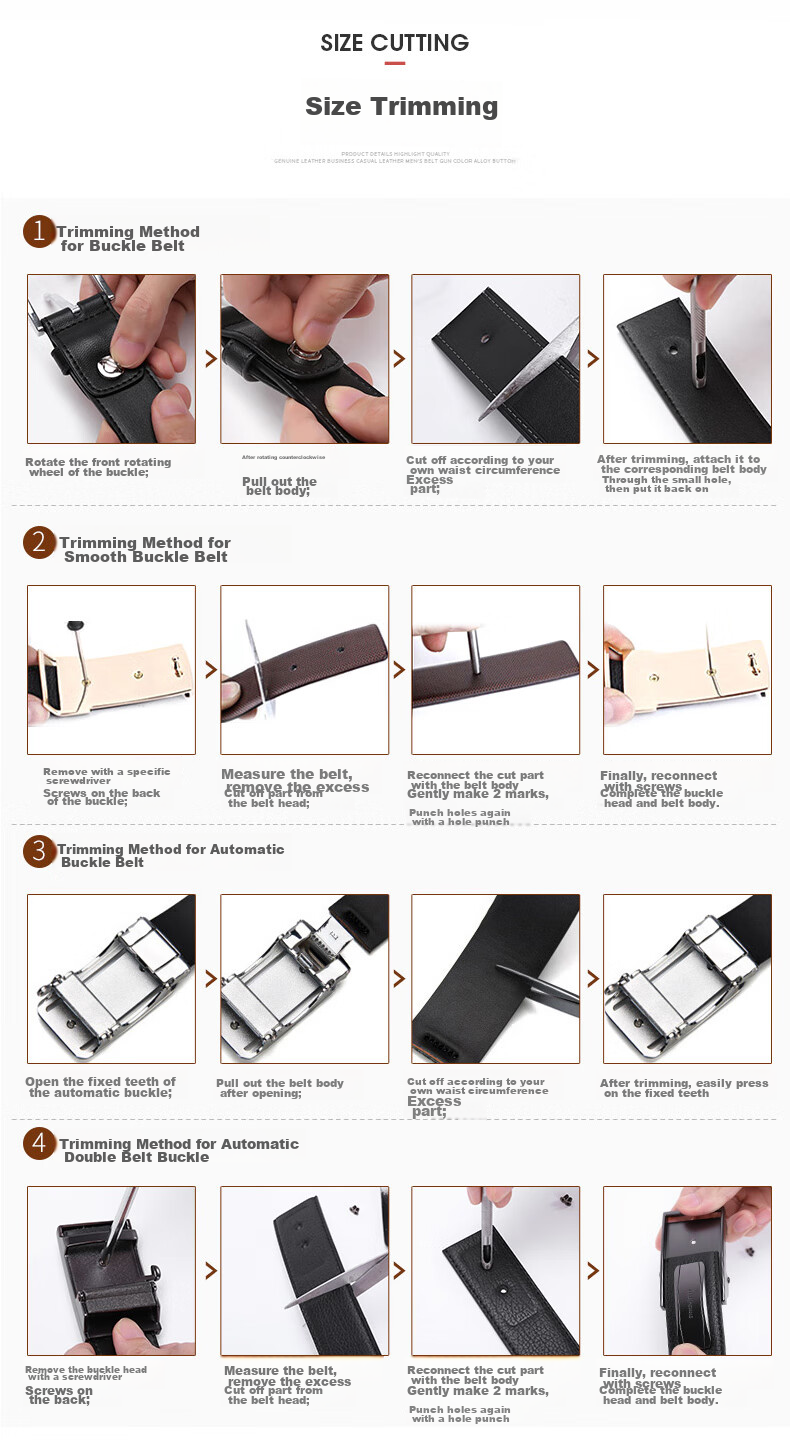 ELLE HOMME Men's Belt, High-Quality Top-Grain Leather Automatic Buckle Waistband, Business Formal Trouser Belt, Birthday Gift for Me 9