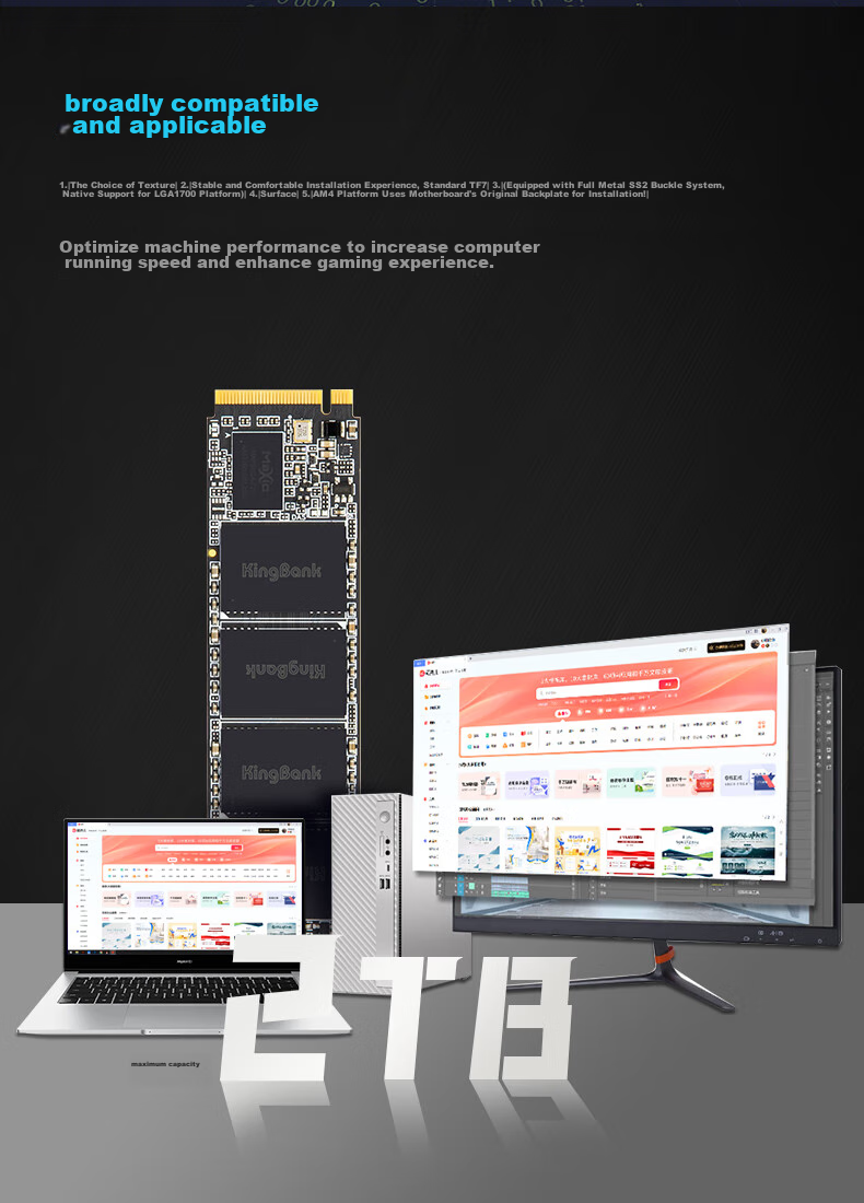 KINGBANK 512GB SSD Solid State Drive M.2 Interface (NVMe Protocol) KP230 Series 7