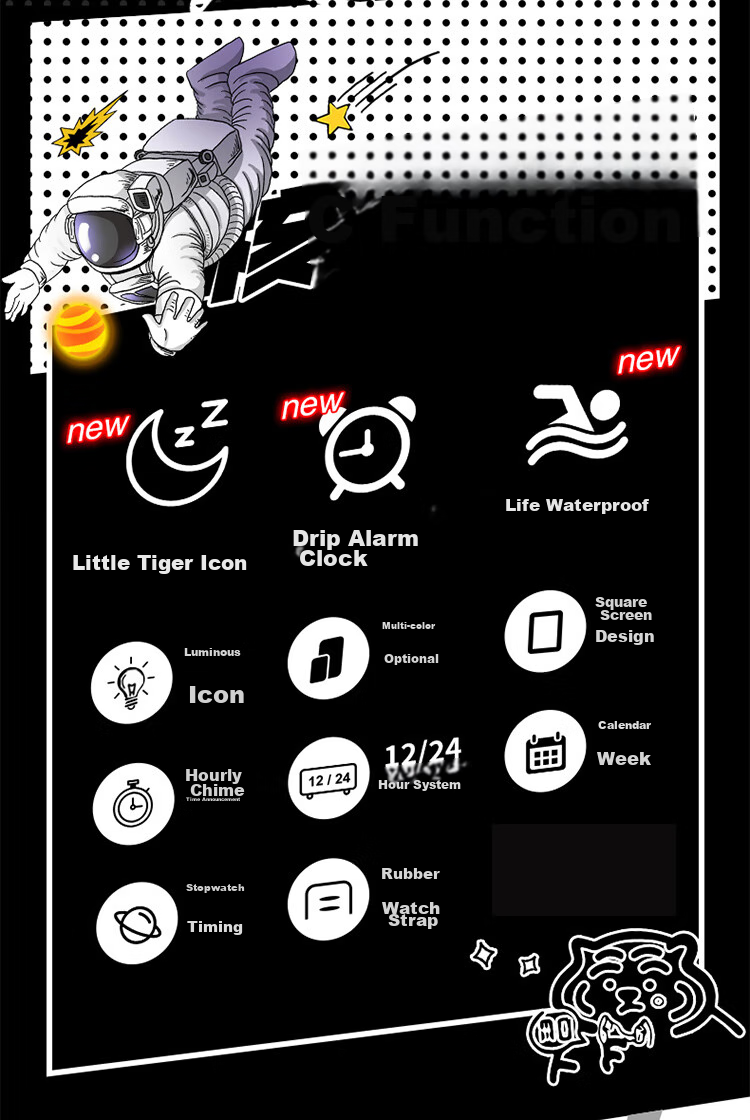 MAX-G Full-Screen Watch for Teenagers, Middle School Students, Girls And Boys, Electronic Watch with Alarm, Waterproof, Luminous, Sports Watch for Childre 3