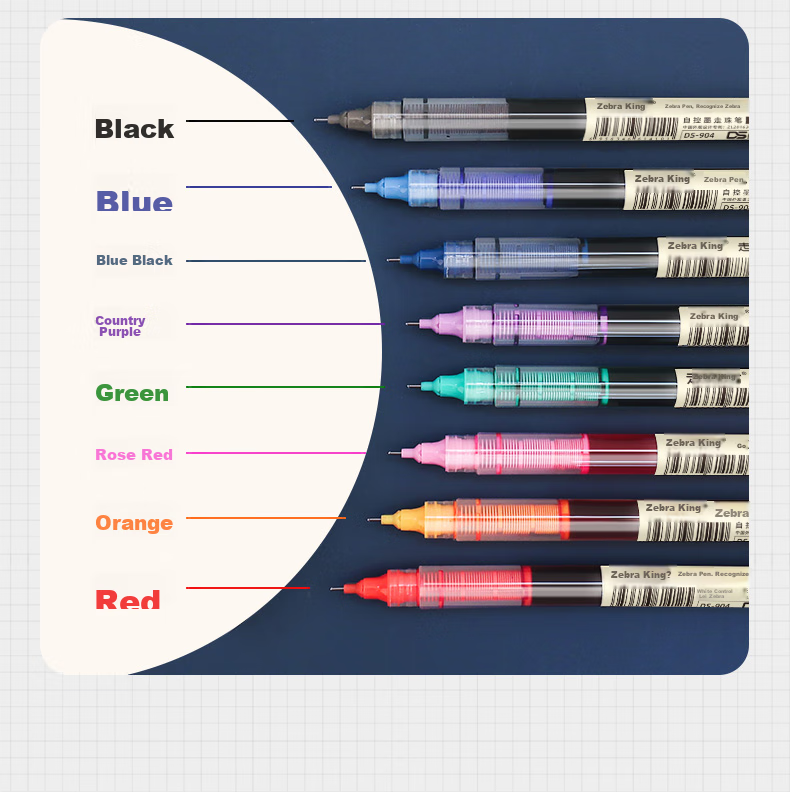 Dianshi Colorful Rollerball Pen, 0.5mm Full Needle Tube, Student Signature Pen, Ink Pen, Ballpoint Pen, 904 Ballpoint, Vintage Color, Multiple Colors, Quick-Drying, 5 Pens Per Box 10