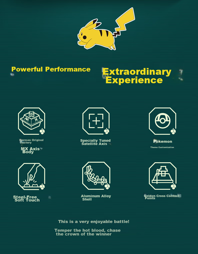 CHERRY MX3.0S Mechanical Keyboard Pikachu IP Collaboration Edition Pokemon Gift Box Wired 108-Key Keyboard with Alloy Shell for Computer, Office, Gaming And E-Sports 11