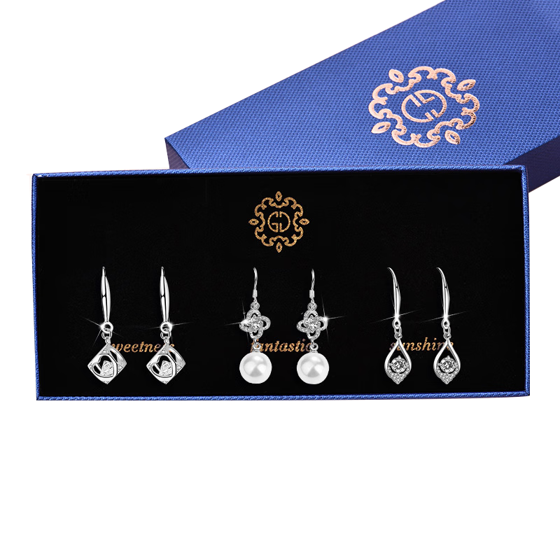 Dijing 999 Sterling Silver Earrings for Women, 2026 New Elegant Stud Earrings, Birthday Gift for Women, Present for Girlfriend