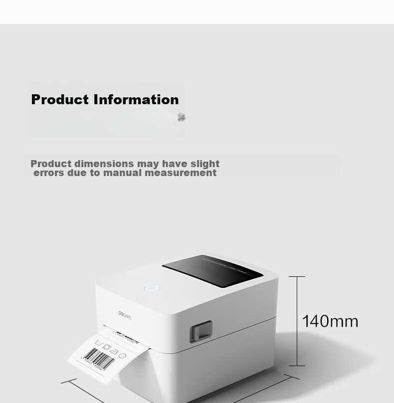 Deli GE350W Thermal Label Printer, Express Delivery Warehouse Logistics Shipping Labels Fixed Assets, 80mm Commercial Office Printing Adhesive Barcode Printer, Mobile Bluetooth Versio 25