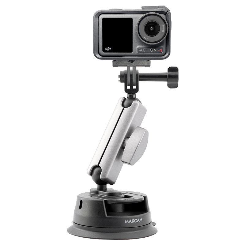 MAXCAM/Maisikamu Aluminum Alloy Suction Cup Mount for Action Cameras, Compatible with GoPro Ace Pro 2/GoPro 13/12/11, Car Glass Mount, Off-Road Bracket Accessory