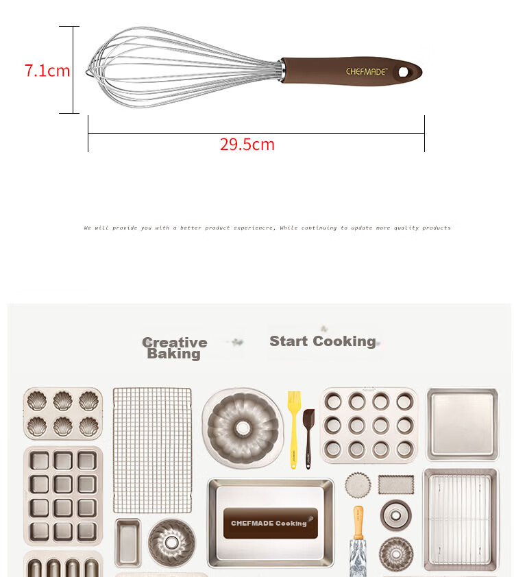 Xuechu Stainless Steel Manual Egg Beater, Baking Tool, Mixer, Whisk, Dough Kneader, Cream Whipper 8