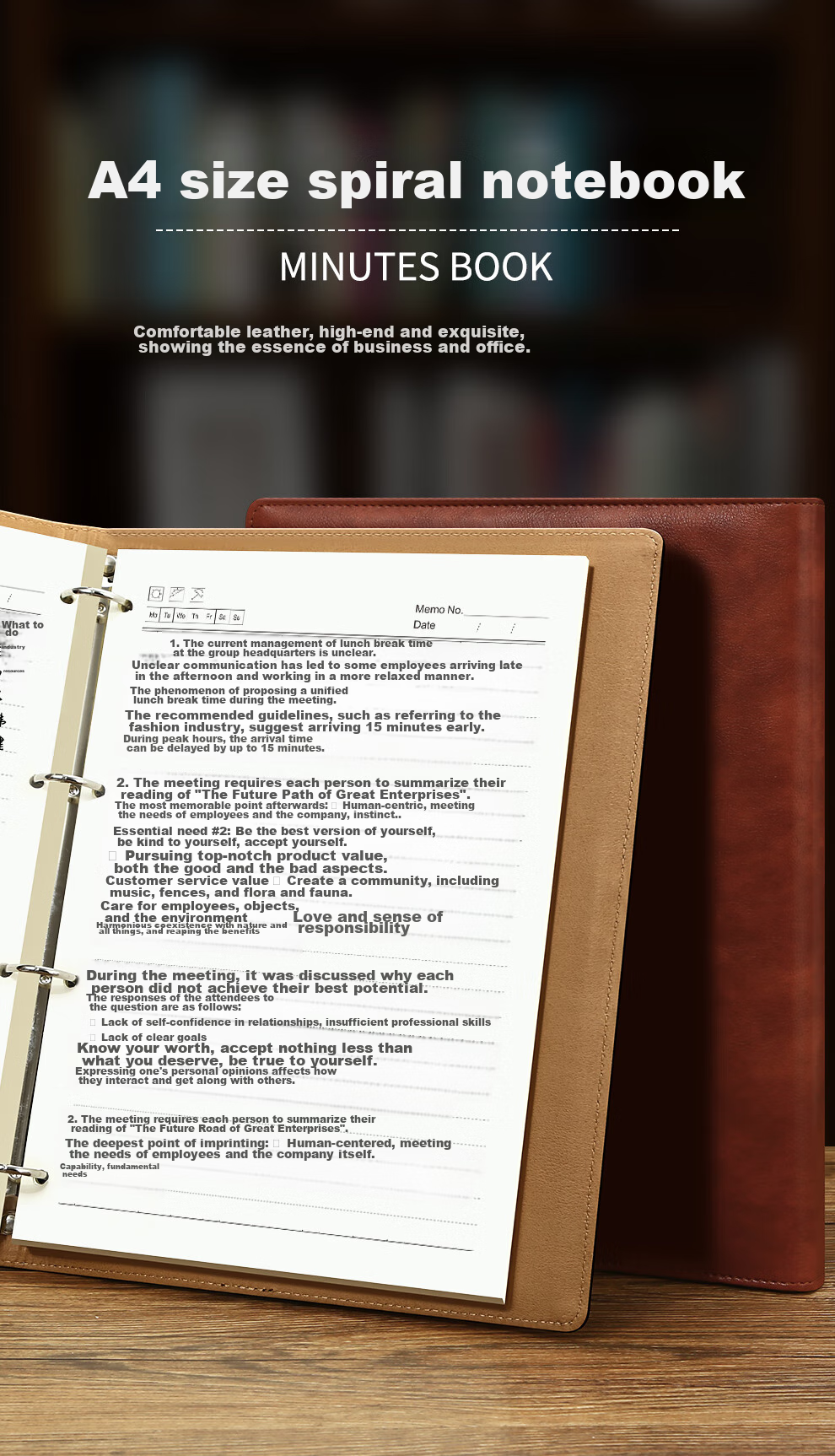 [Lowest Price Online] Faramon (Faramon) A4 Loose-Leaf Notebook, Detachable Pages, Replaceable Inner Pages, Business Notebook, Office Meeting Journal, A4-Brow 1
