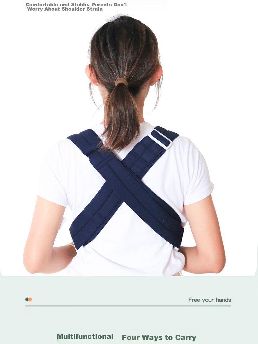 COOKSS Baby Carrier, Infant Carrying Aid, Double Shoulder Cross-Carrying Style, for Toddlers And Older Children, Ages 1-3, Simple Pure Cotton Breathable Universal Desig 9