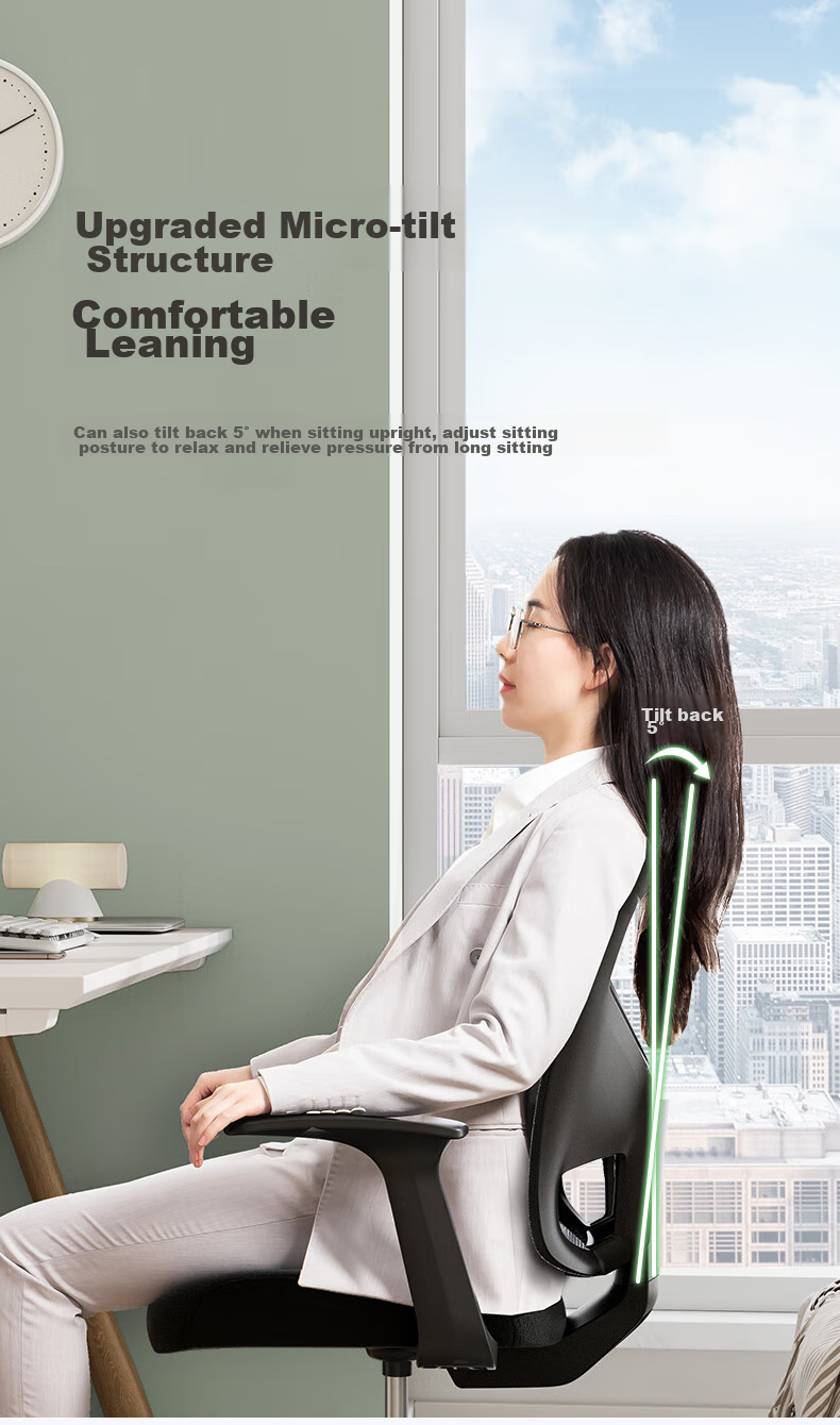 Deli KF255 Ergonomic Office Chair Conference Chair Home Student Study Chair Dormitory Backrest Chair Gray 5