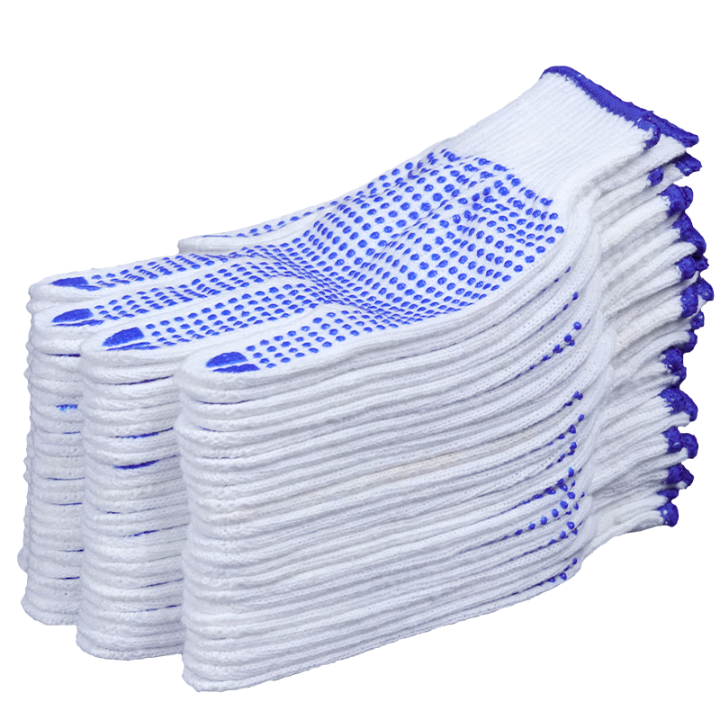 Aidier Dot Plastic Coated Gloves Thickened Wear-Resistant Labor Protection Gloves 10 Pairs Pack