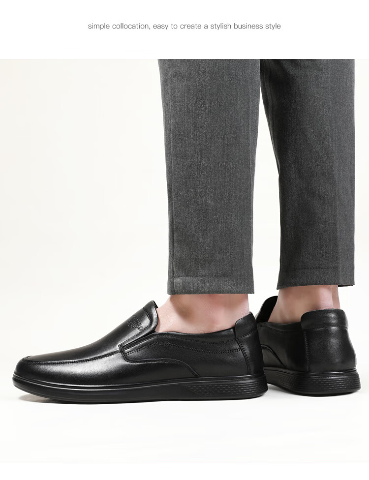 CARTELO Leather Shoes for Men, Slip-On, Casual Business Style, New Soft-Soled Formal Shoes for Middle-Aged Fathers, Breathable for Autumn And Winter Seasons 12