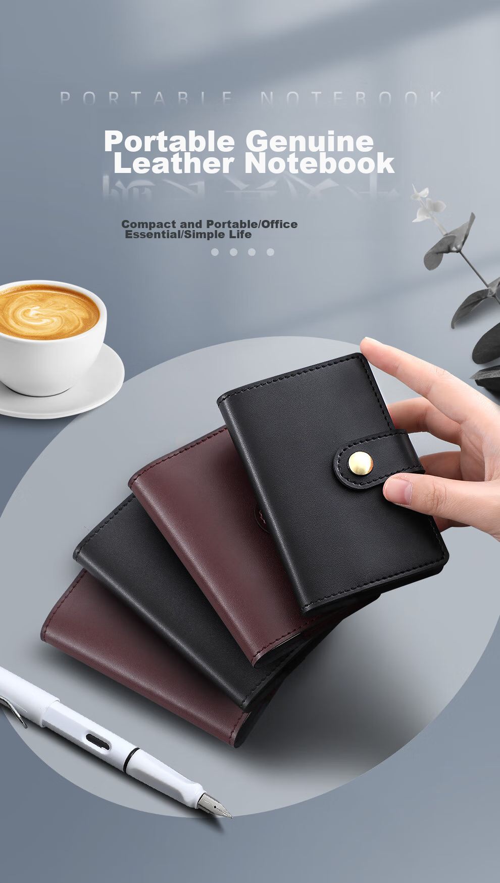 Jiaranheng A7 Genuine Leather Pocket Notebook, Portable, Carry-On, Mini Journal, Small Notebook, Planner, Diary, Customizable 1