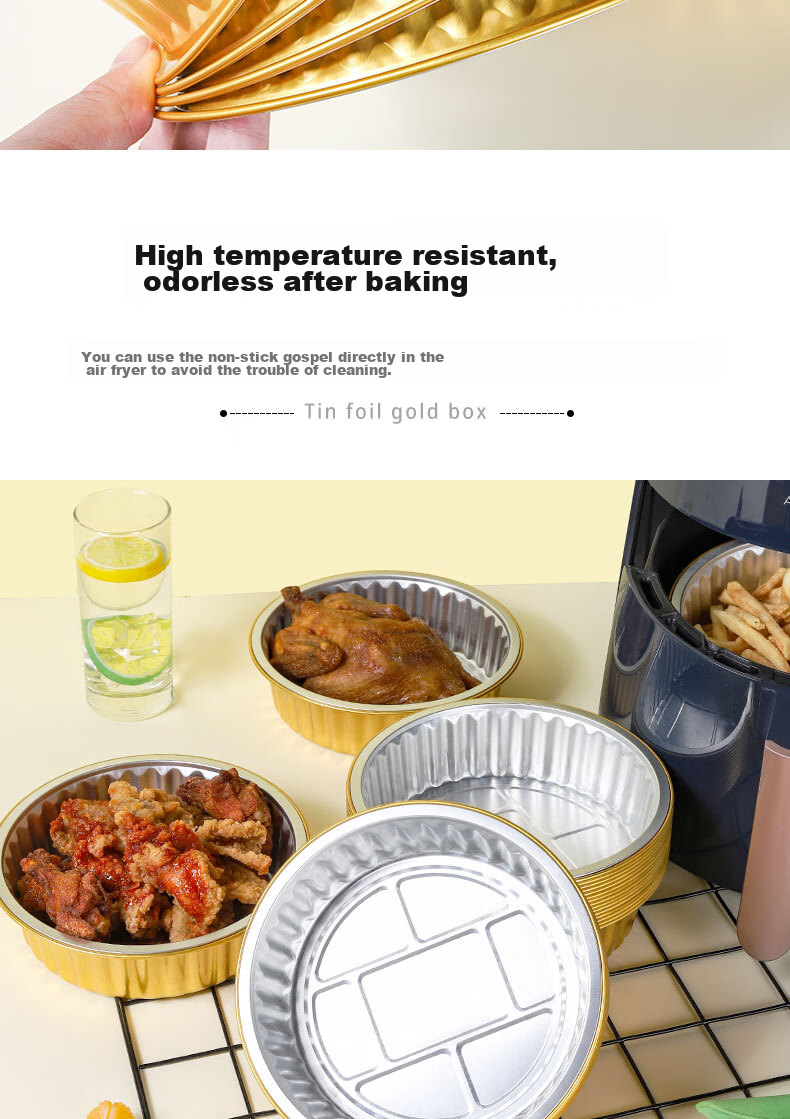 Faxilon Air Fryer And Oven-Specific Aluminum Foil Trays, 750ml*20 Pieces, Aluminum Foil Pans for Home And Outdoor Barbecue Use 9