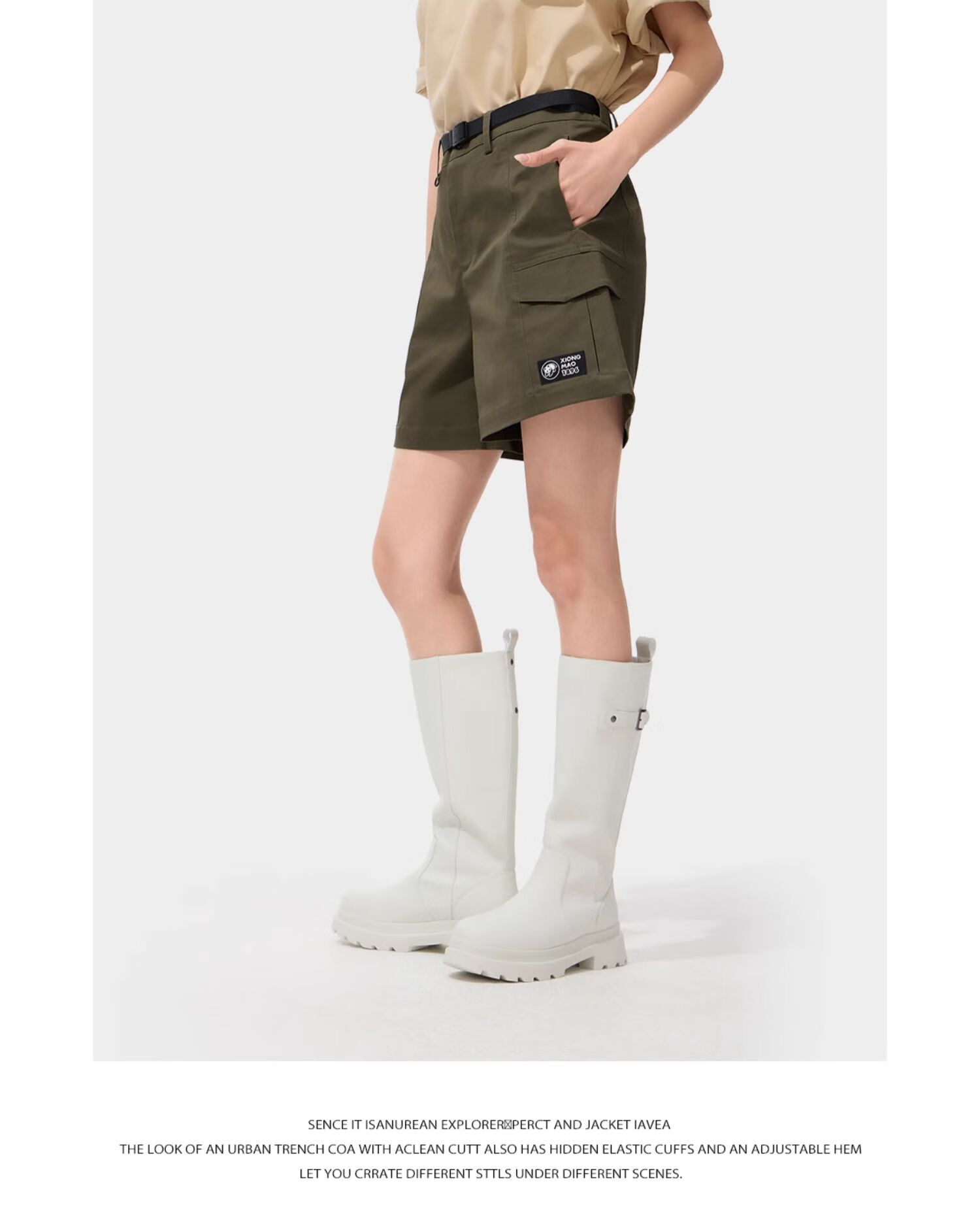 CAMEL Outdoor Quick-Dry Shorts for Women, Sun Protection Sports Casual Versatile Pants [Panda Collaboration] A24BA14168 20
