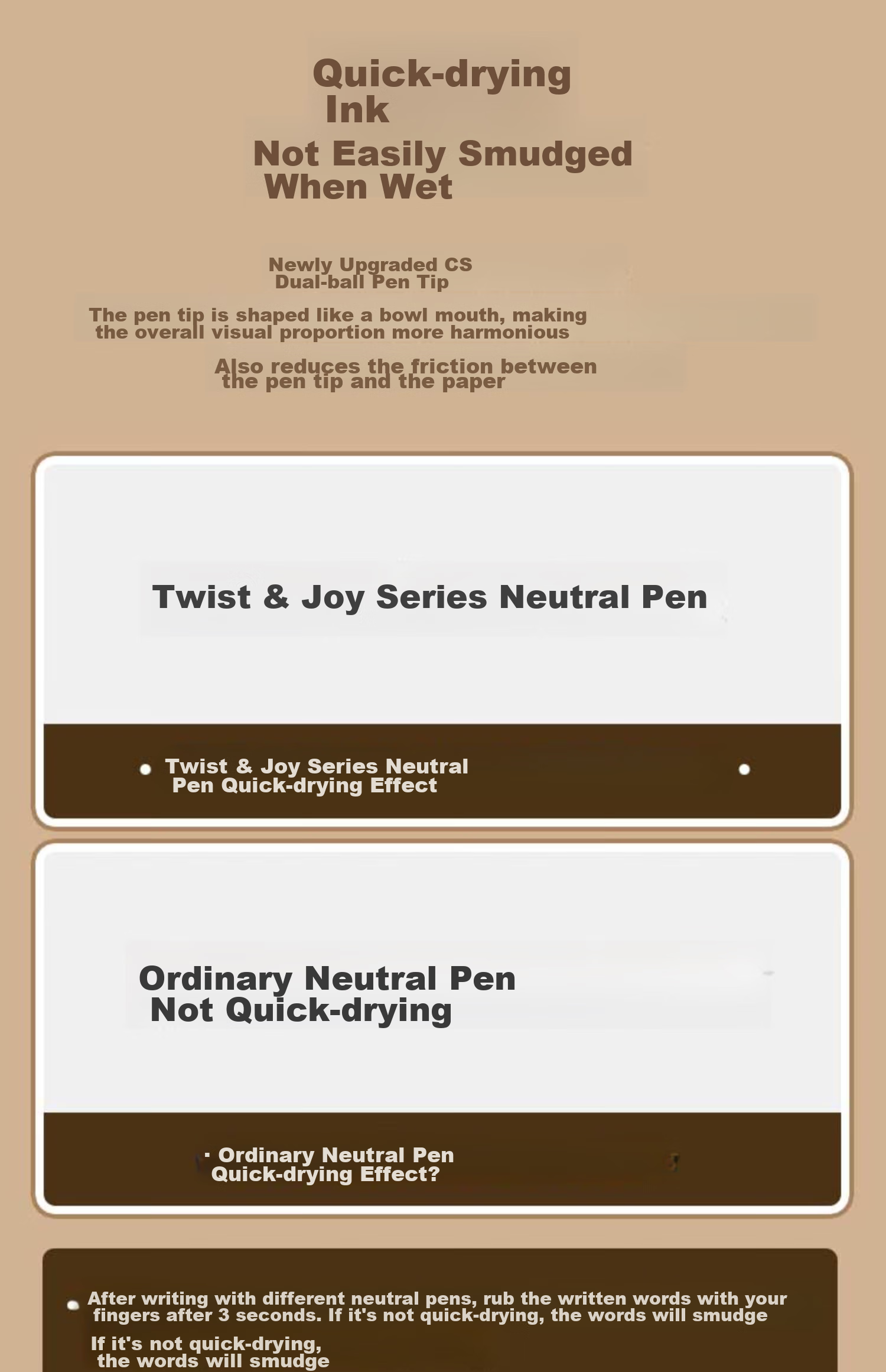 Yimulin Neutral Pen Fun Face-Changing Click Pen High-Value Stress-Relief Black Pen CS Dual Ball Quick-Dry Smooth Student Signature Pen 4-Pack + 10 Refills 11