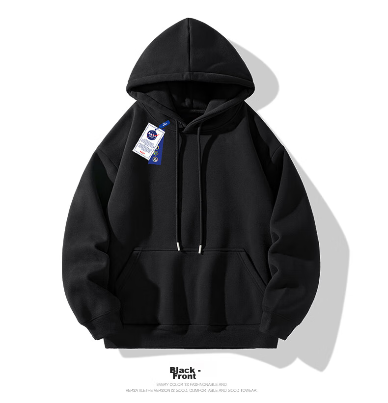 NASA GISS Hooded Sweatshirt for Men, Loose-Fitting Versatile Solid Color Sports Top, Youth Long-Sleeve Jacket, Apricot Color, 2XL 13