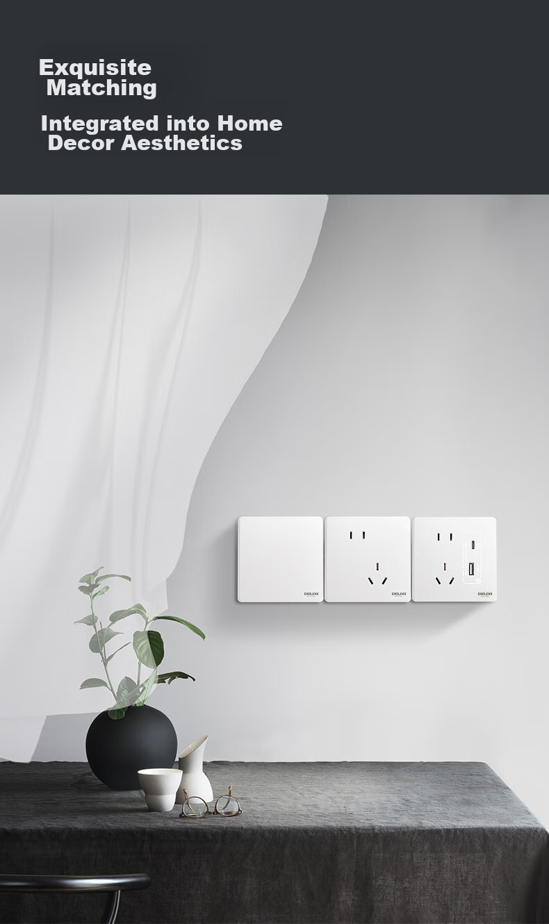 DELIXI Switch Socket Panel CD290 Series Ultra-Thin Pure Flat Large Plate [Single Switch Control] Polar White 16