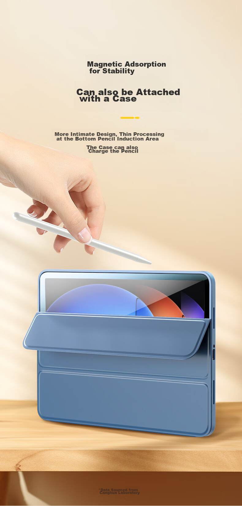 CangHua Protective Case for Xiaomi Pad 6S Pro, 12.4-Inch, 2024 Model, Mi Pad 6S Pro Cover with Tri-Fold Stand, Ultra-Thin Full Protection Anti-Bend Sleep Cover 8