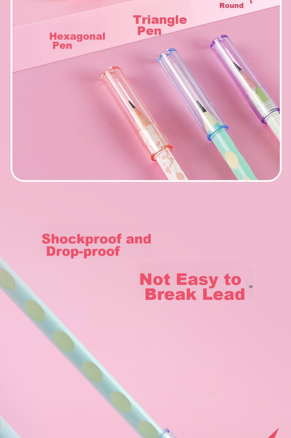 M&G Transparent Colored Series Pencil Extenders for Elementary School Students, Pencil Tip Protectors, Back-To Stationery ABT984C7 5 Packs 3