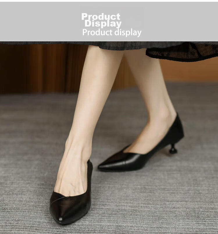 CARTELO Pointed High Heels for Women, Black Commuter Leather Shoes, KCC-357 Black (3cm), Size 38 9