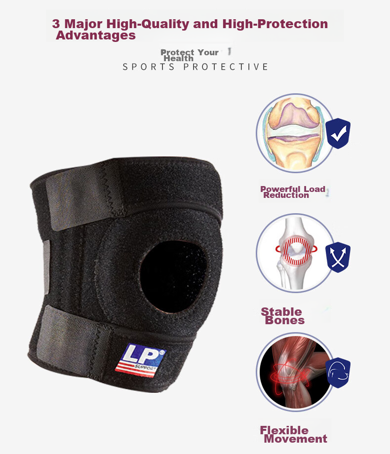 LP 782CN Sports Knee Brace with Breathable Four-Spring Support for Knee Joint Protection, Running, Basketball, Hiking, Patella Stabilizatio 4