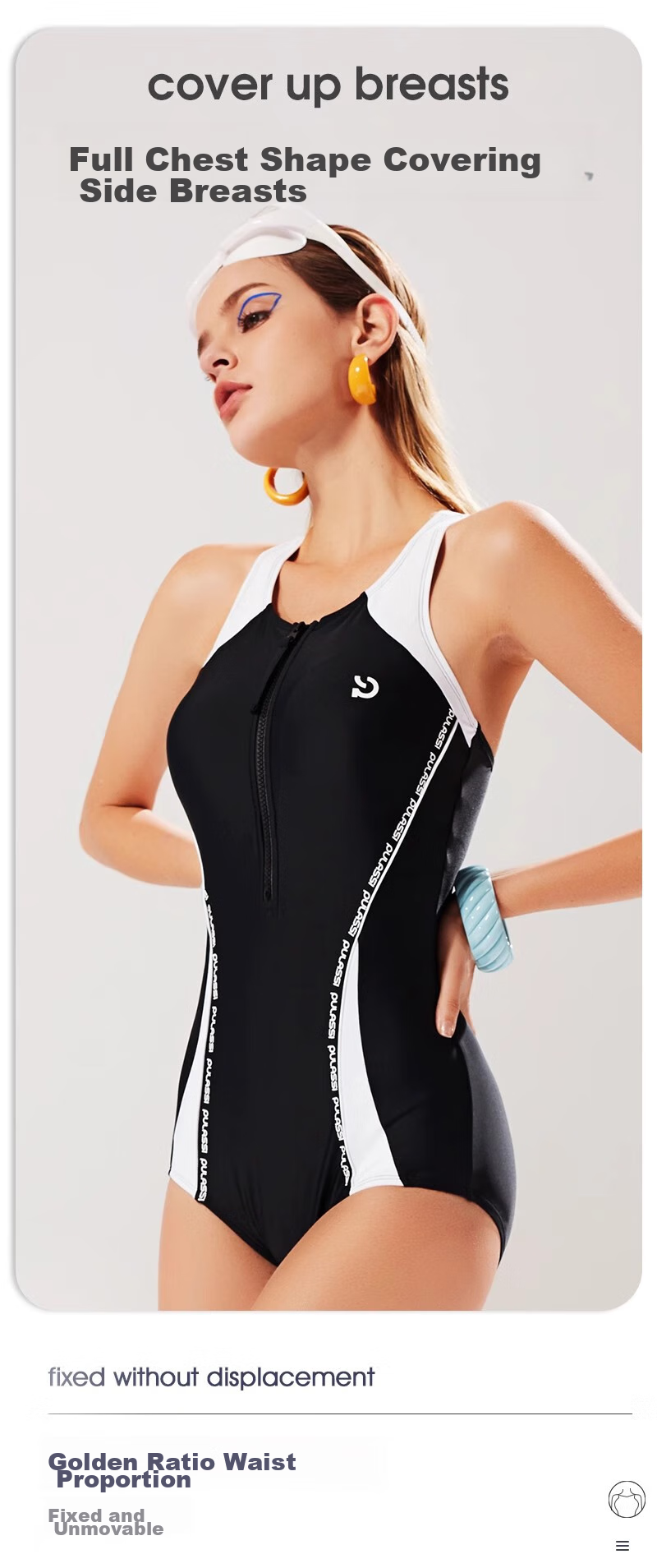 PULASSI Women's Swimsuit, Tummy Control, Slimming Effect, High-End Feel, 2026 New Popular Style, for Swimming Pool Racing, Sold by JD 5