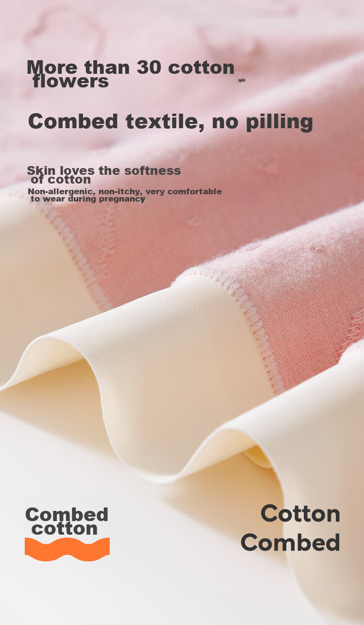 JOYNCLEON Maternity Underwear, Pure Cotton, for Pregnant Women, Mid to Late Pregnancy, Low-Rise, All Seasons, XL Jnk74237 6